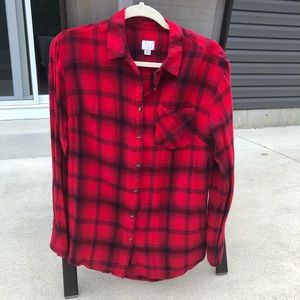 Button Up Red & Black Flannel